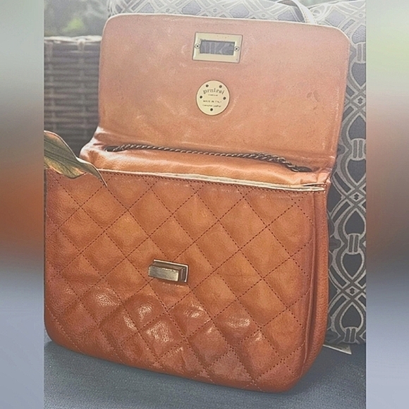 🌟Pratesi Firenze Saddle Leather Satchel Quilted Chanel Like Purse- Italy 🌟 - Picture 6 of 12